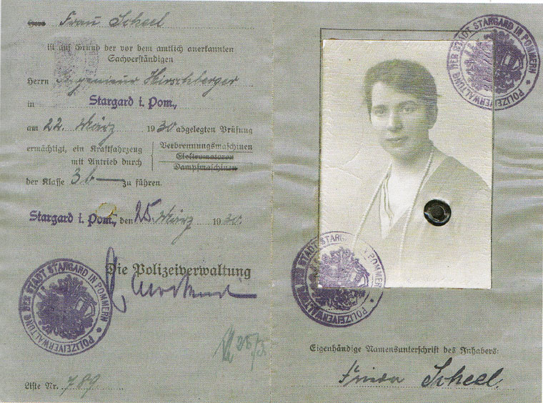Frieda Scheel Führerschein